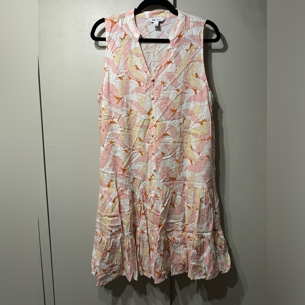 Nine West Sleeveless Pink/White Dress